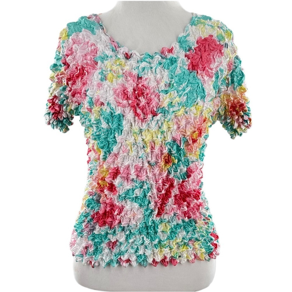 F.C top one size fits most multicolored 90s Y2K Popcorn Shirt 3/4 sleeve